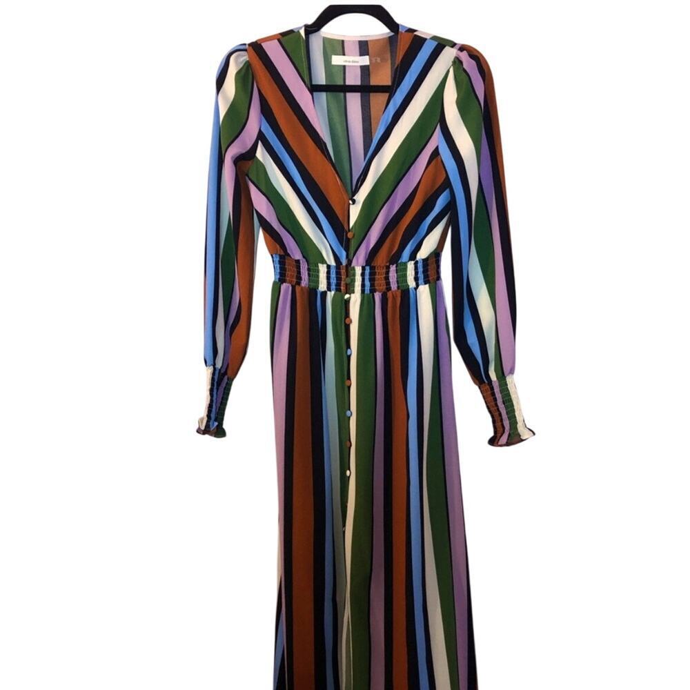 Lulus Multi Striped Button-Up Midi Dress - Picture 6 of 6